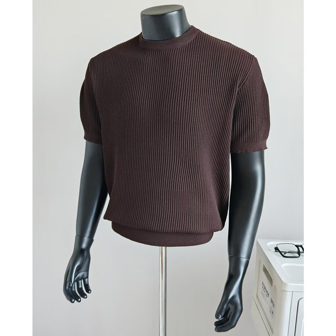 Men's Half-Neck Anti-Stripe Ice-Silk Short-Sleeve T-Shirt For Summer photo 4