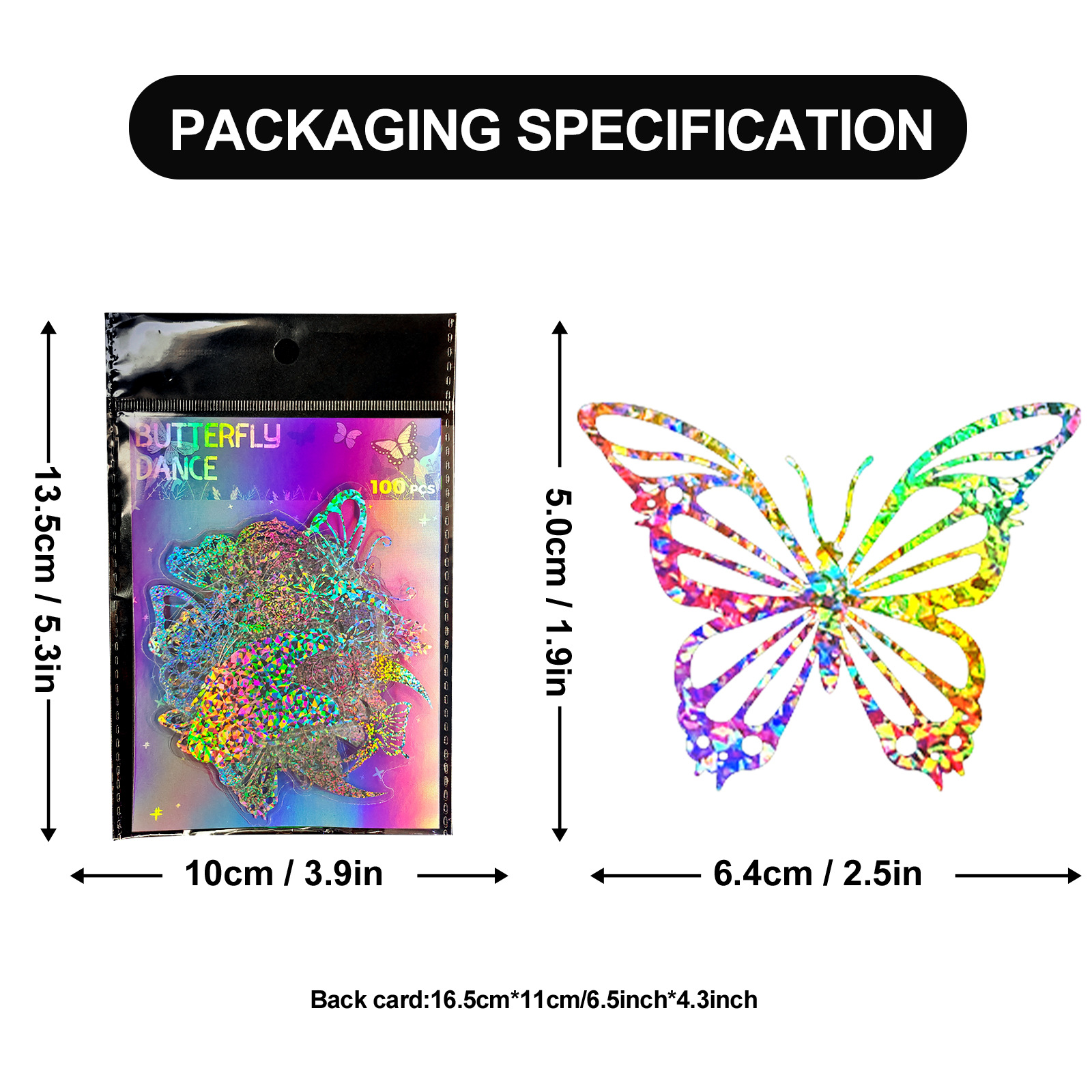 Transparent Butterfly Laser Stickers Creative Retro photo 3