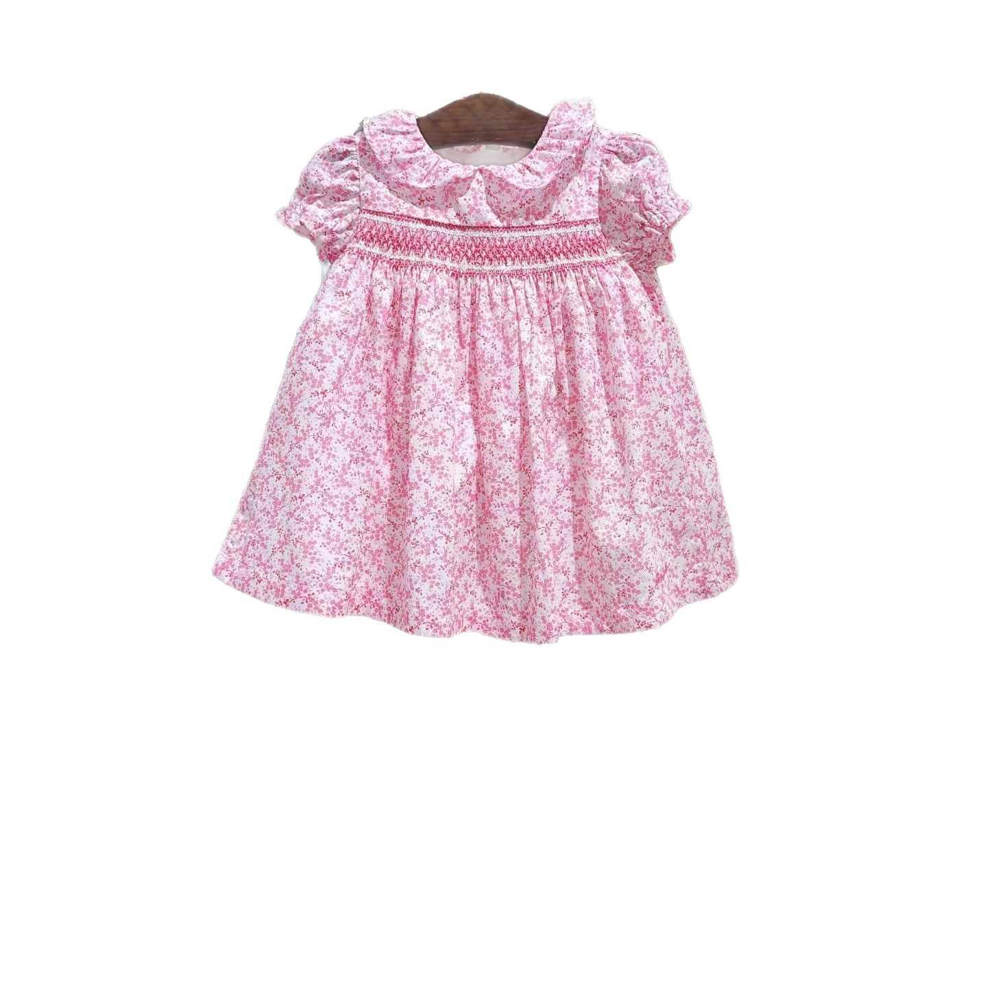 Girls Floral Puff Sleeve Dress Pure Cotton photo 5