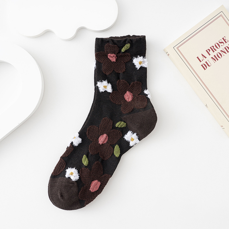 Retro Floral Mid-calf Womens Socks photo 4