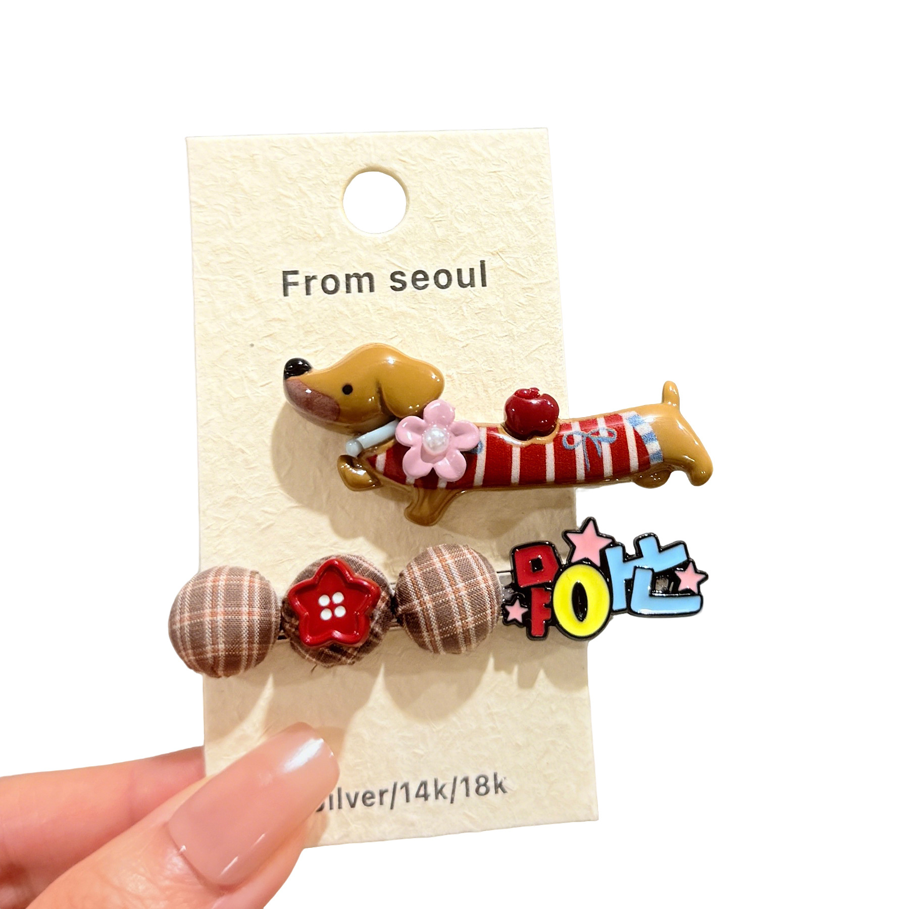 Cartoon Dachshund Hair Clip For Women photo 3