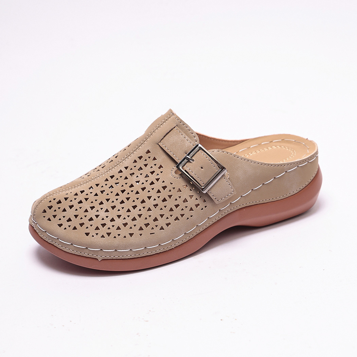 Ultra-light, Hollowed-out Closed-toe Elastic Slippers For Women photo 2