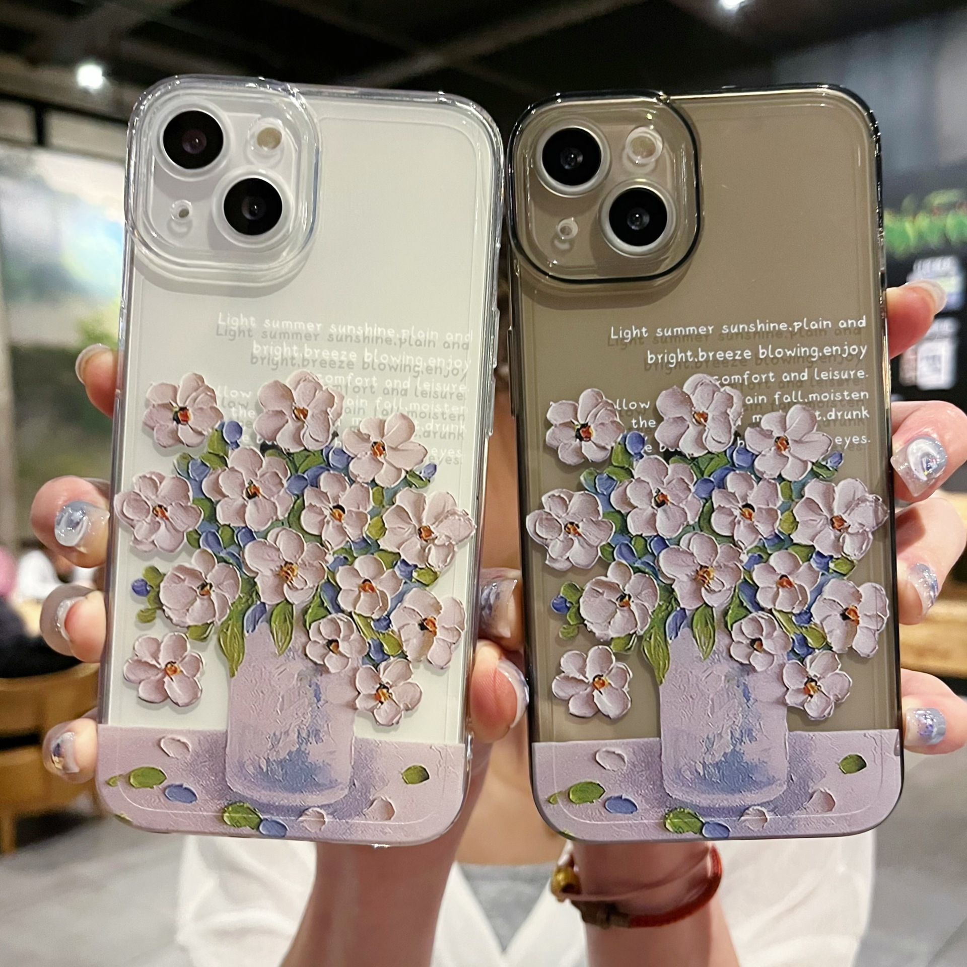 New Simple Little Flower Transparent Protective Cover Phone Case photo 8