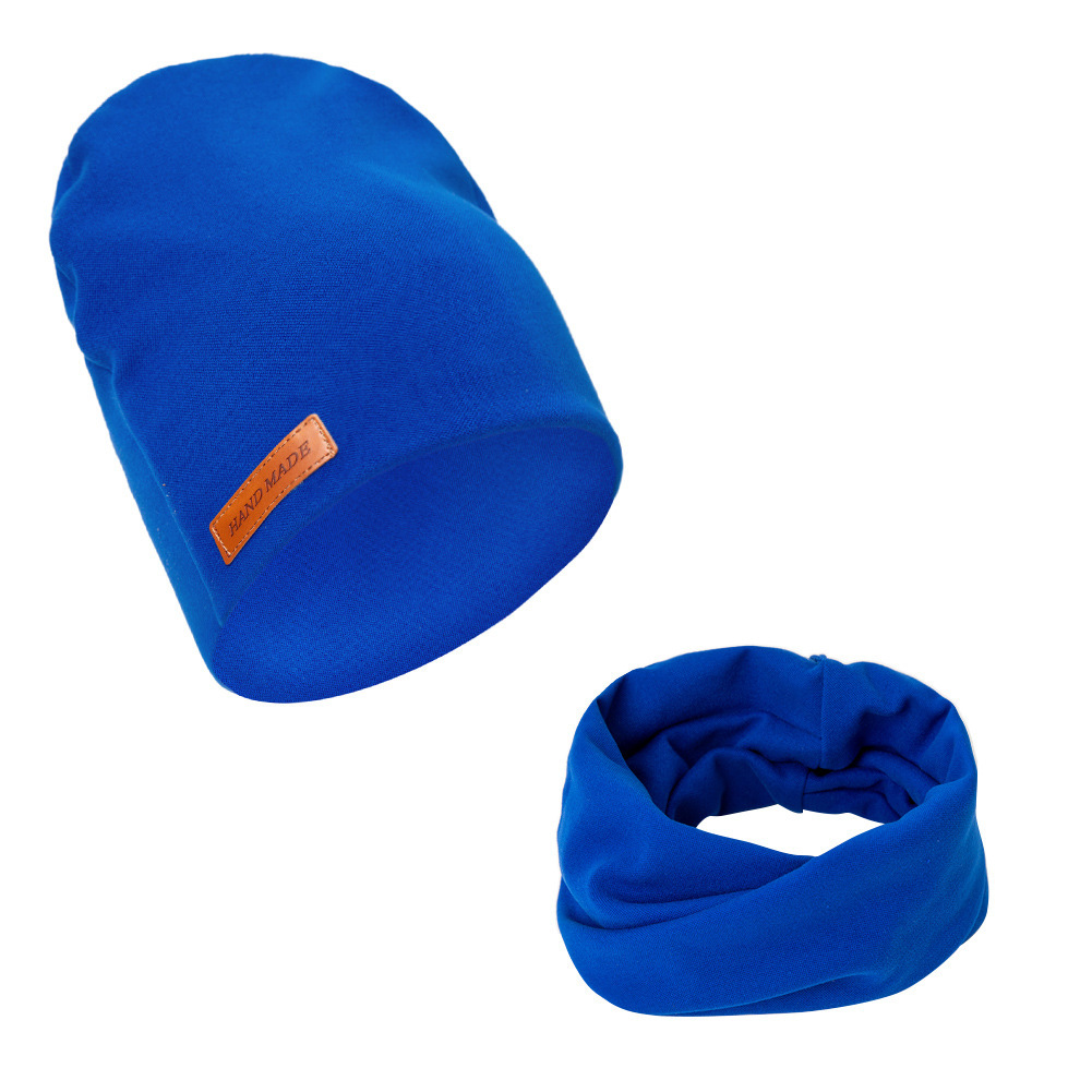 Children's Solid-Color Pullover Cross-Neck Warmer Two-Piece Set photo 7