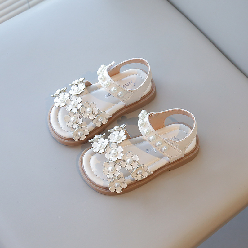 Summer New Style Flower Pearl Soft Soled Girls Sandals photo 7