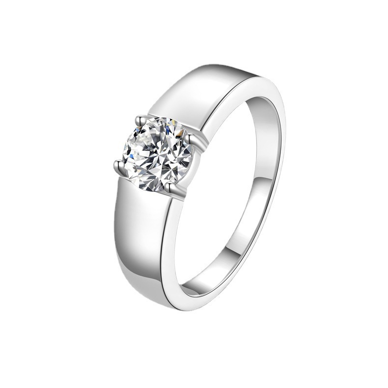 Sterling Silver Moissanite Ring Temperament Adjustable Opening photo 4
