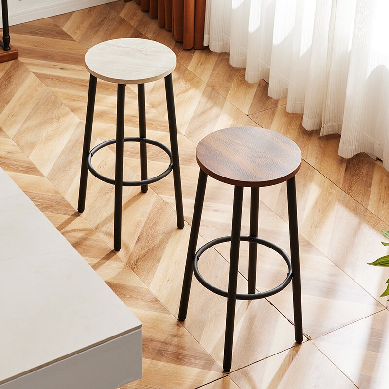 Household High-legged Wrought-iron Round Stool photo 2