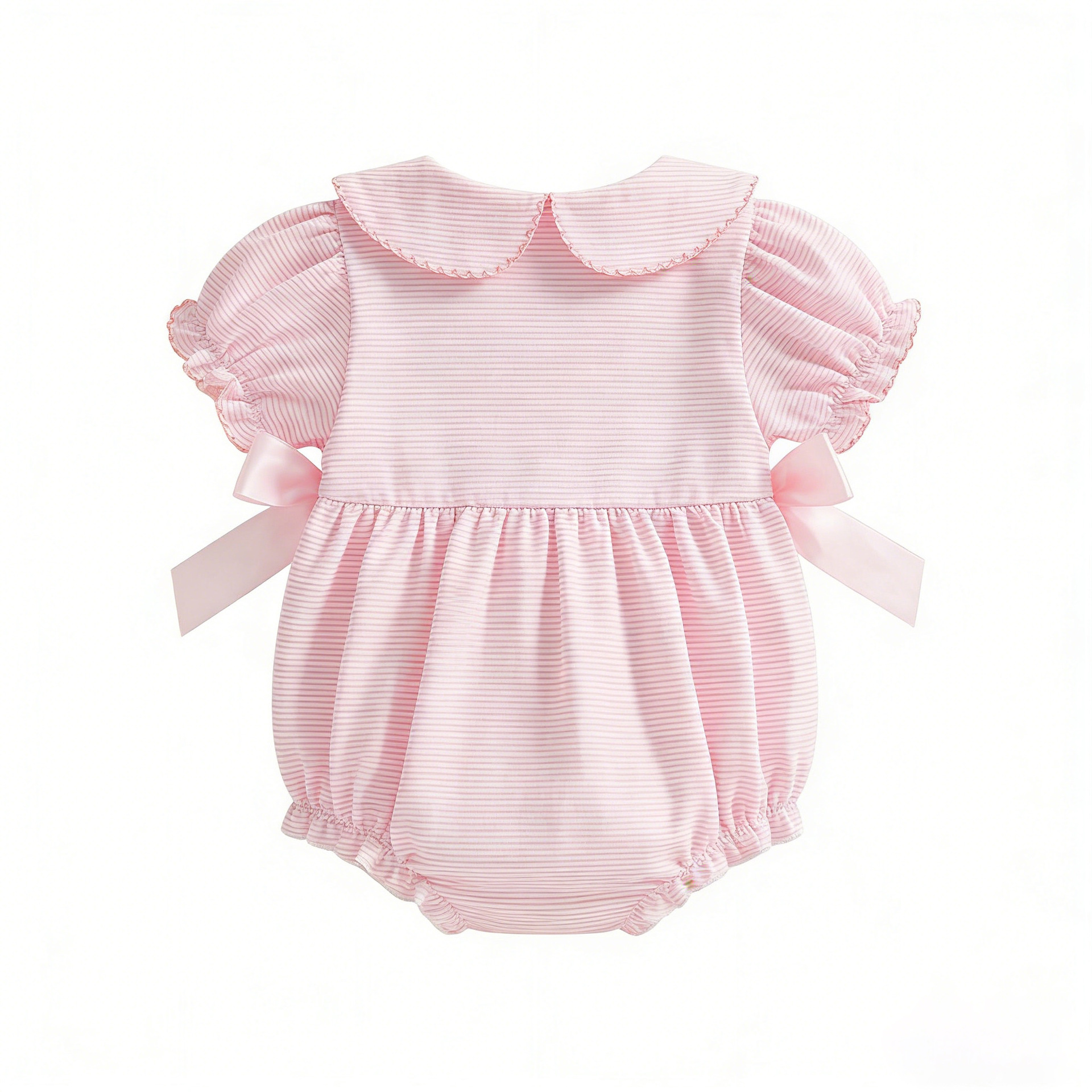 Baby Girl Long-sleeve Romper With A Ruffled Collar photo 5
