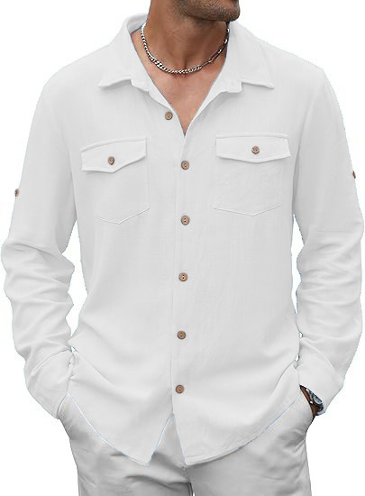 Men's Spring And Autumn Casual Long-Sleeved Shirt photo 7