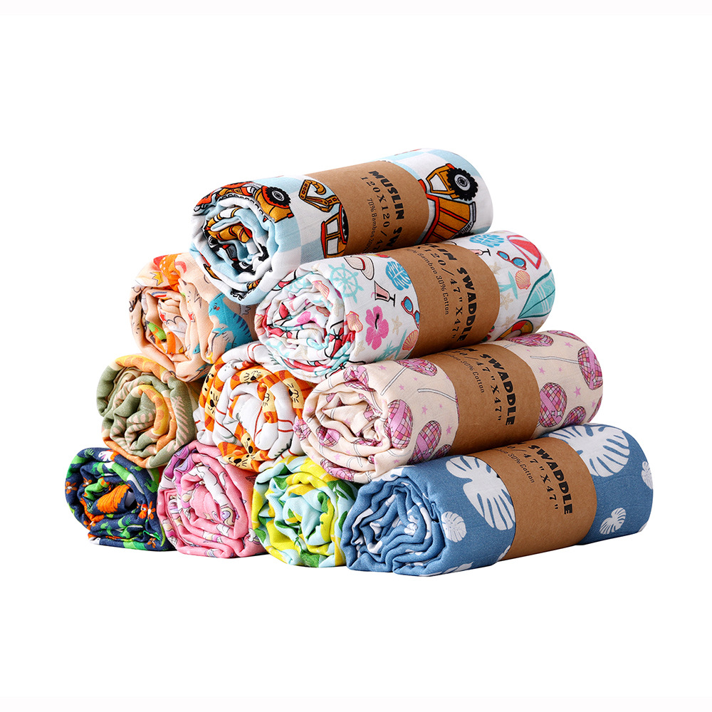 Antibacterial Bamboo Cotton Single-Piece Printed Gauze Blanket photo 7