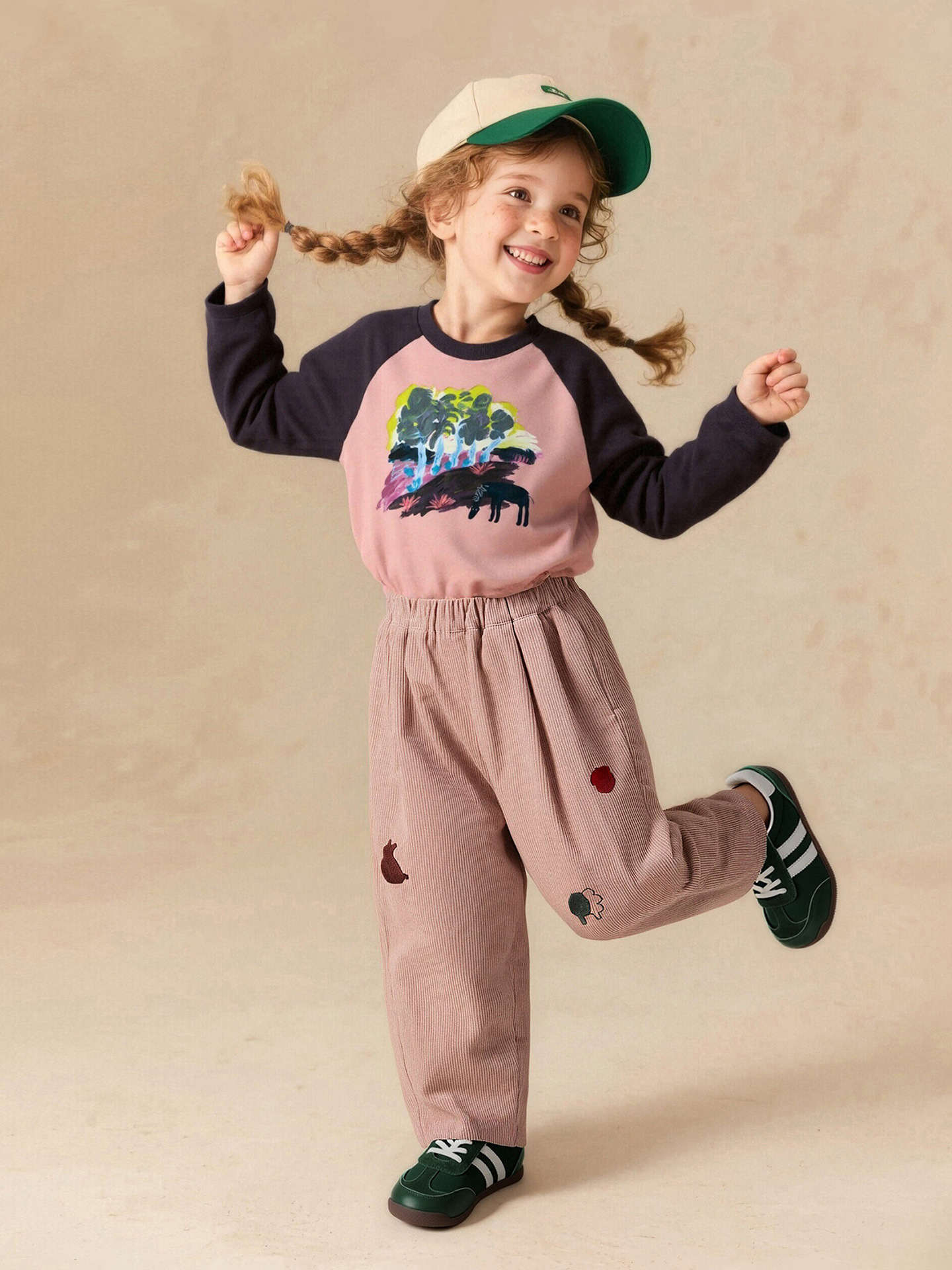 Childrens Corduroy Casual Pants With Embroidered Patterns Fashionable Kids Trousers photo 5