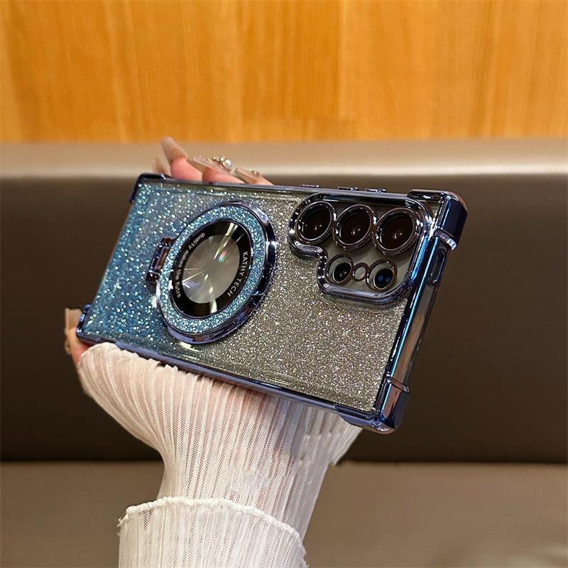 Airbag Drop-proof Magnetic Holder With Glittery Transparent Case photo 5