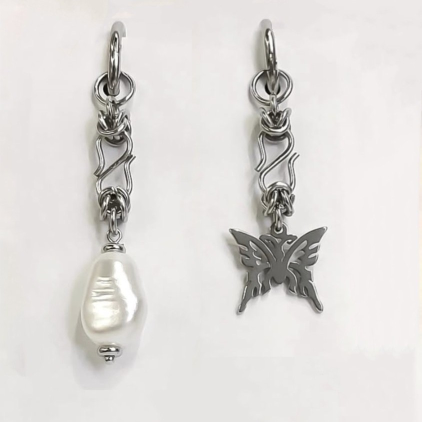 Stainless Steel Hollow Phoenix-tail Butterfly Earrings photo 5