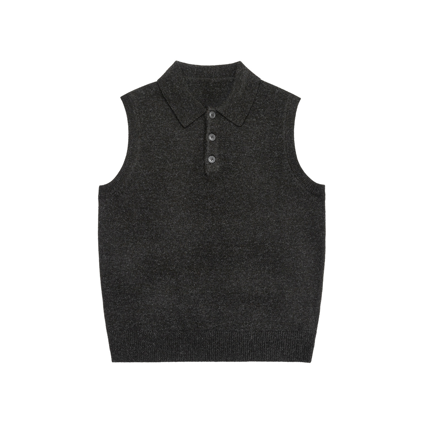 Mens Lapel-Neck Sleeveless Knitted Sweater Vest Top photo 6