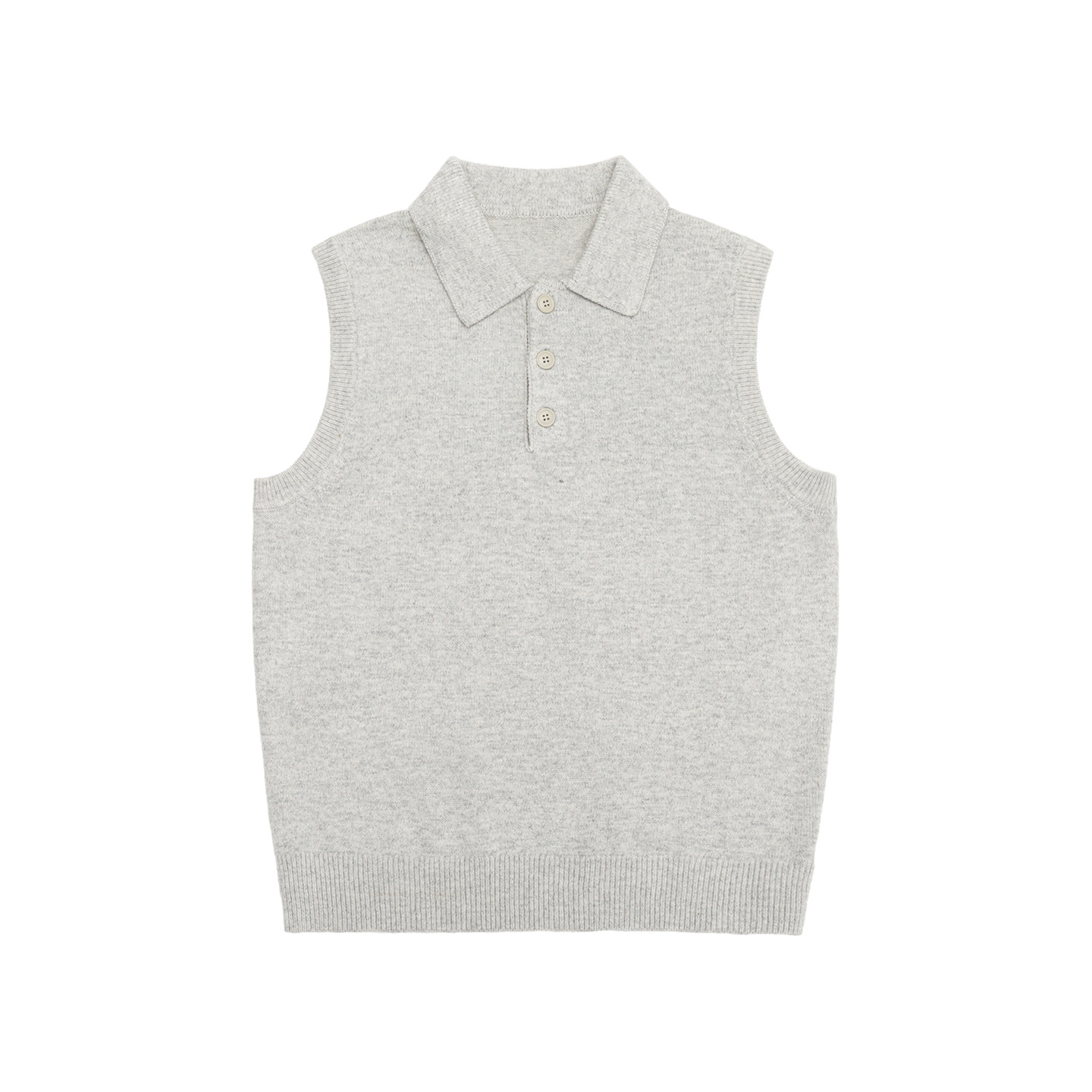 Mens Lapel-Neck Sleeveless Knitted Sweater Vest Top photo 2