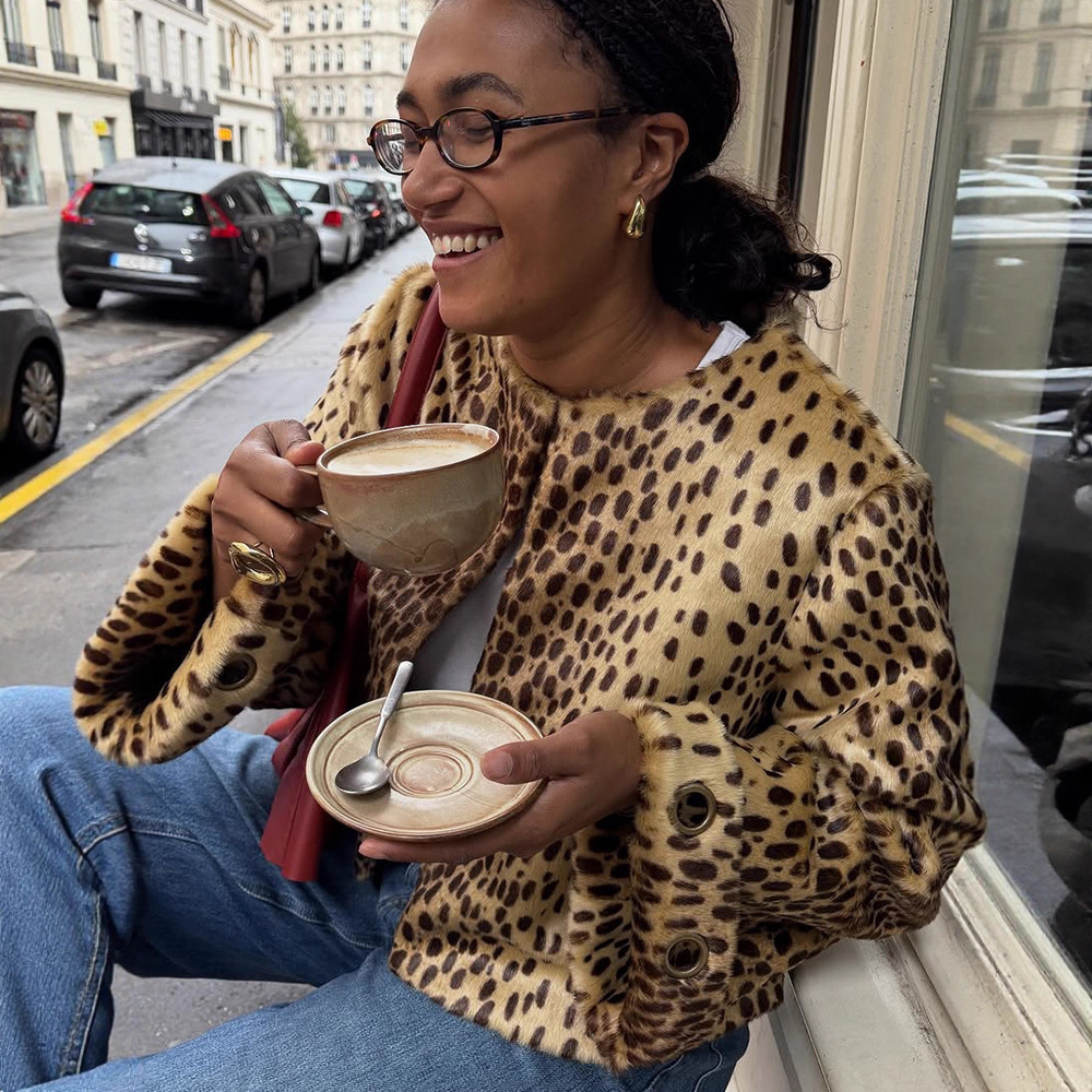 Women's Warm Leopard-print Short Jacket photo 6
