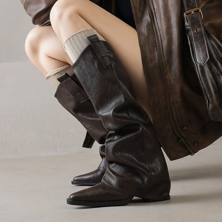 Women's Over-the-knee Pointed-toe Hidden-heeled Boots photo 4