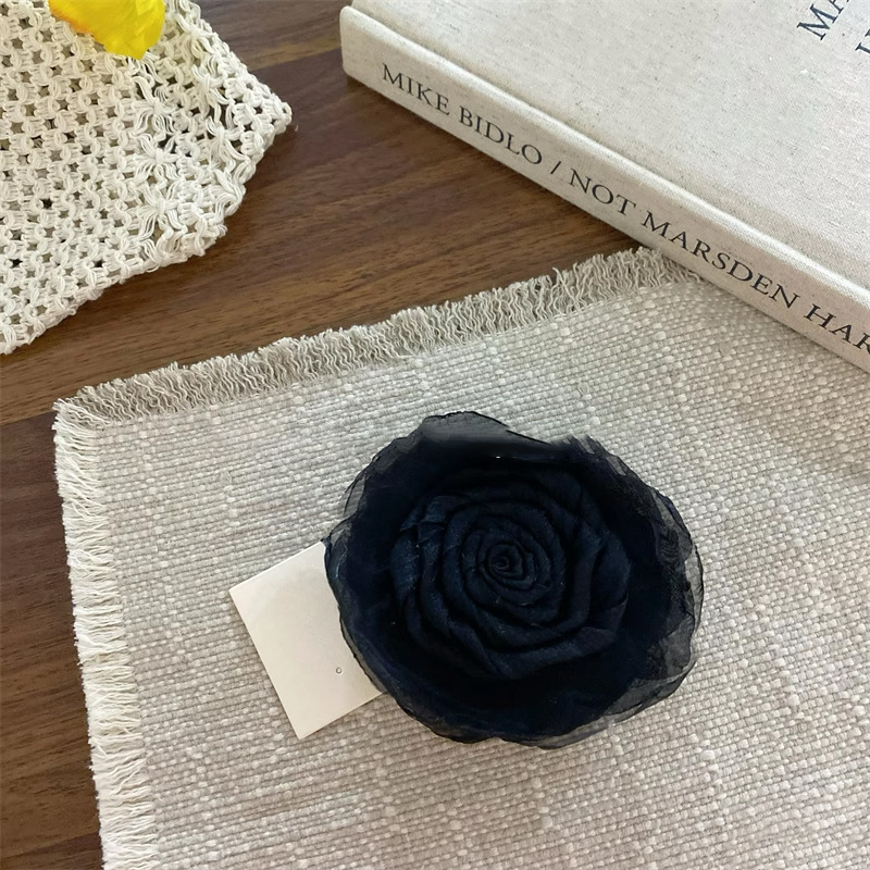 Dark Green Rose Hair Clip Stylish And High-end photo 3