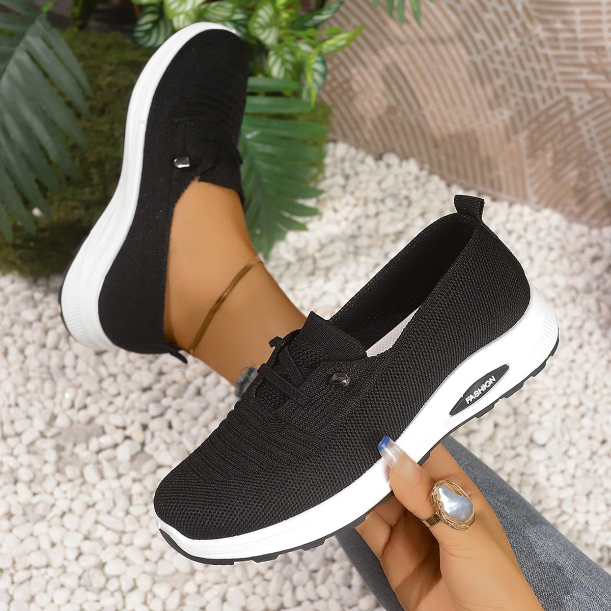 Lightweight Womens Shoes Large Size Casual Flyknit, Breathable photo 1