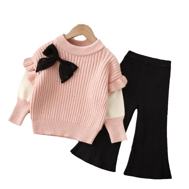 Childrens Two-Piece Knitted Set With Round Neck photo 5