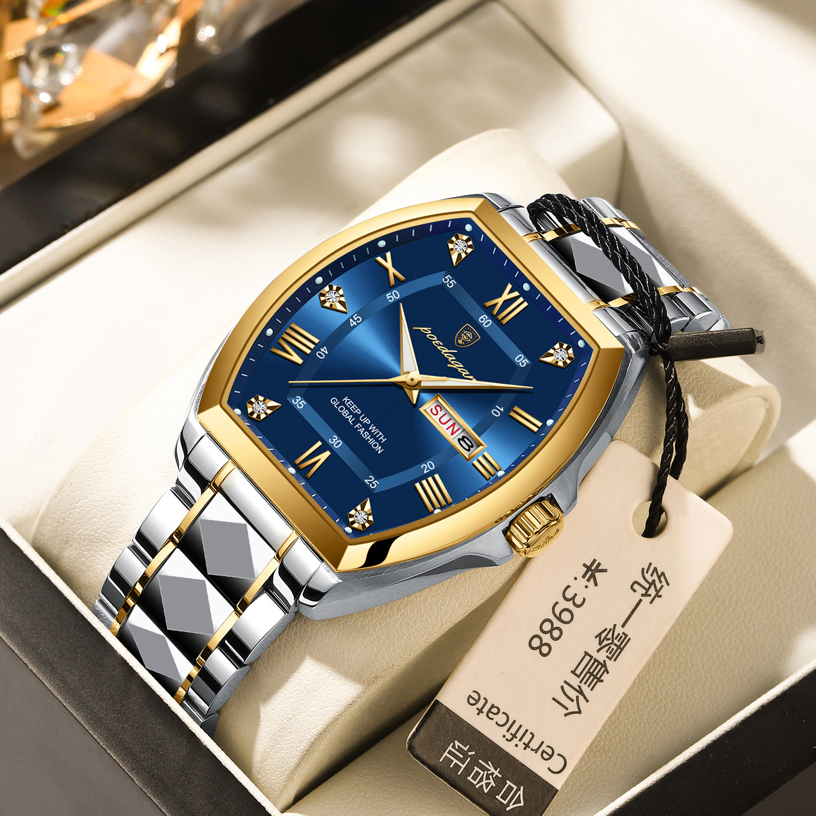 Waterproof Luminous Barrel-shaped Quartz Mens Watch photo 1