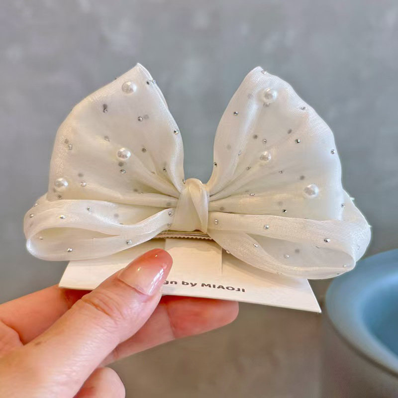 SpringSummer Kids Hair Clip With Three-Dimensional Pearl Big Bow photo 8