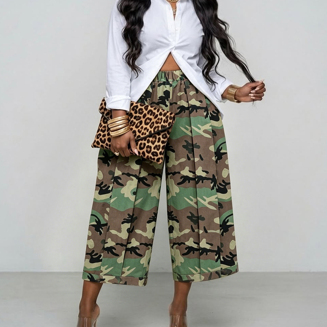 Fashionable Casual Camouflage Cargo Pants For Women photo 2