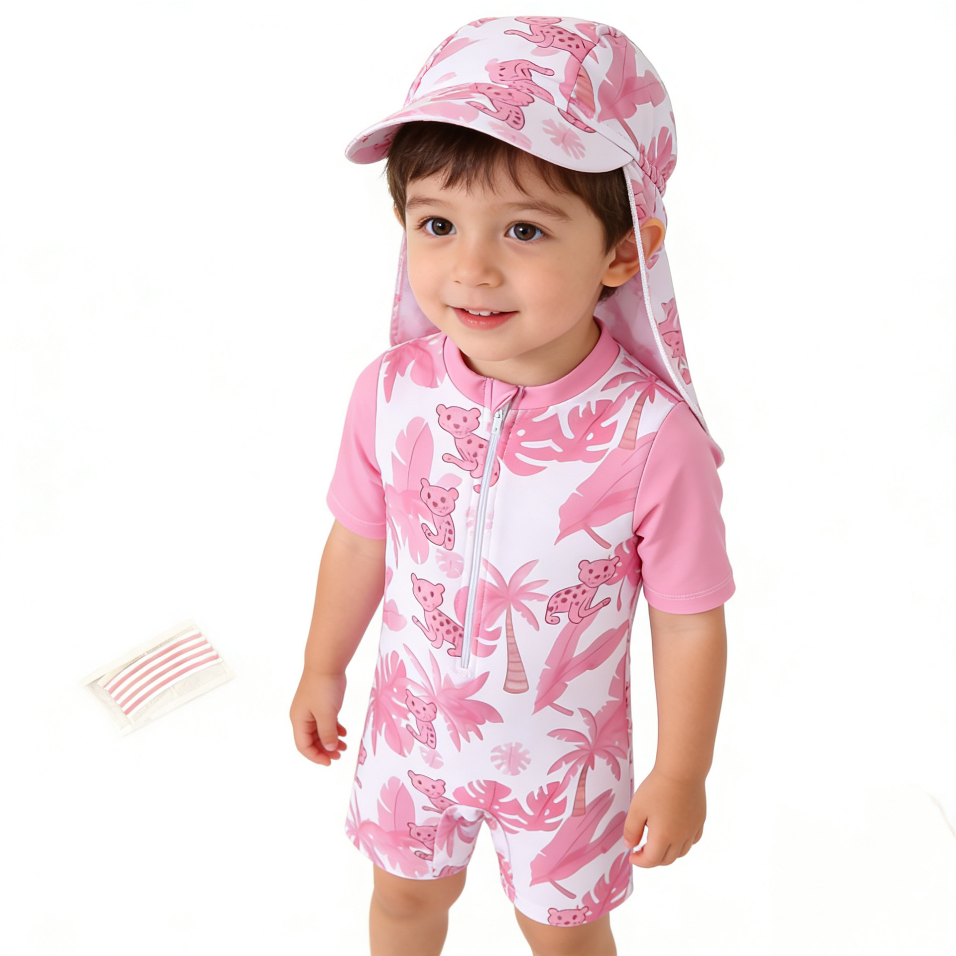 Cute Zippered Wetsuit Modest One-piece Swimsuit photo 5
