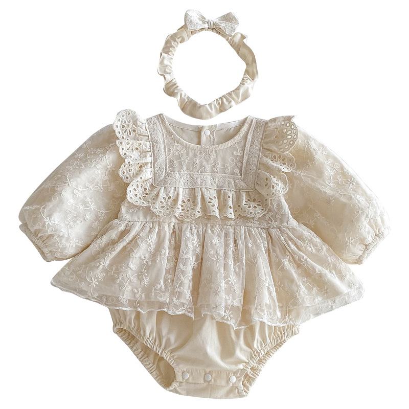 Baby Girl's Long-sleeve Cotton Autumn Romper photo 3
