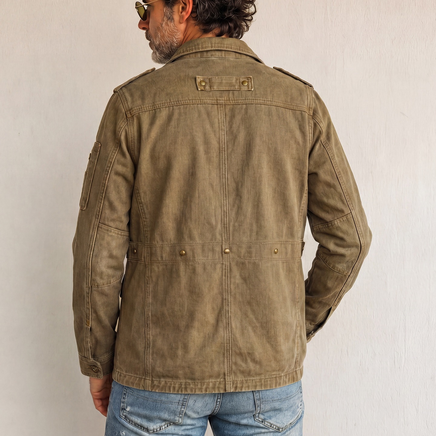 Workwear-style Loose-fitting Multi-pocket Men's Casual Cotton Jacket photo 4