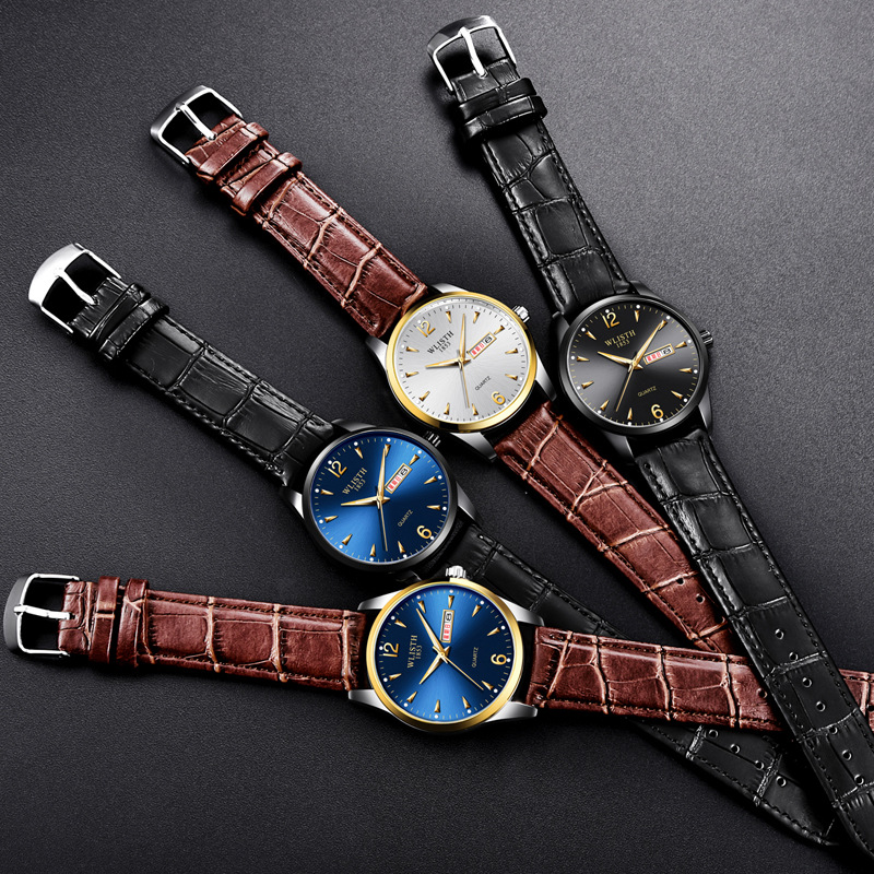 Luminous Waterproof Leather-Strap Quartz Watch For Men photo 1