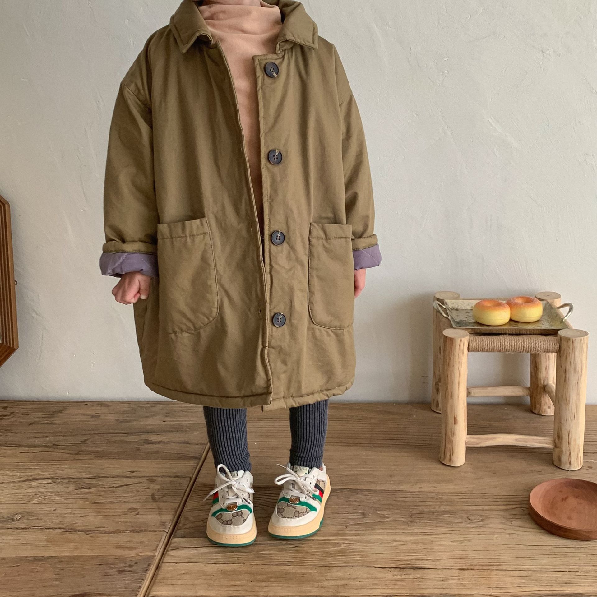 Mid-length Padded Cotton Coat For Little Girls Extra Warm And Thick photo 3