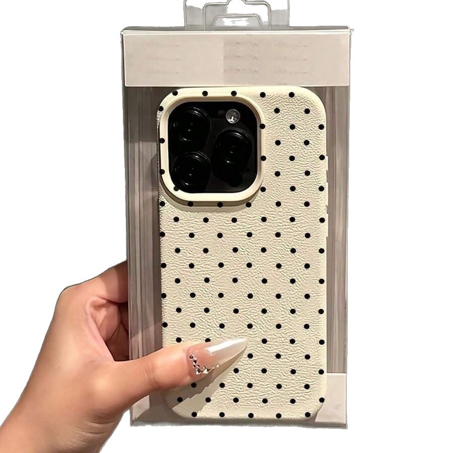Polka-dot Phone Case With A Faux Leather Texture photo 3