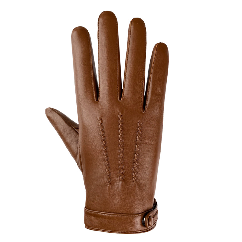 Men's Velvet-lined Leather Casual Gloves photo 5
