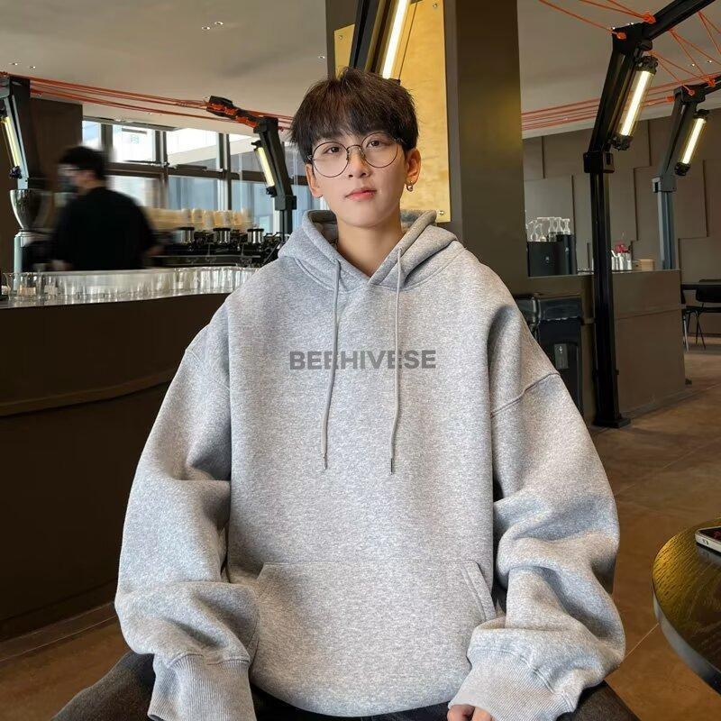 Solid-color Hooded Sweatshirt For Men Fallwinter Style photo 8