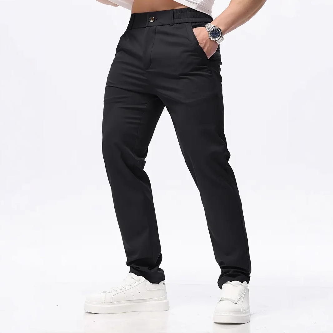 Slim-fit Straight-leg Pants Mens Versatile Stretch Trousers For Young Adults photo 2