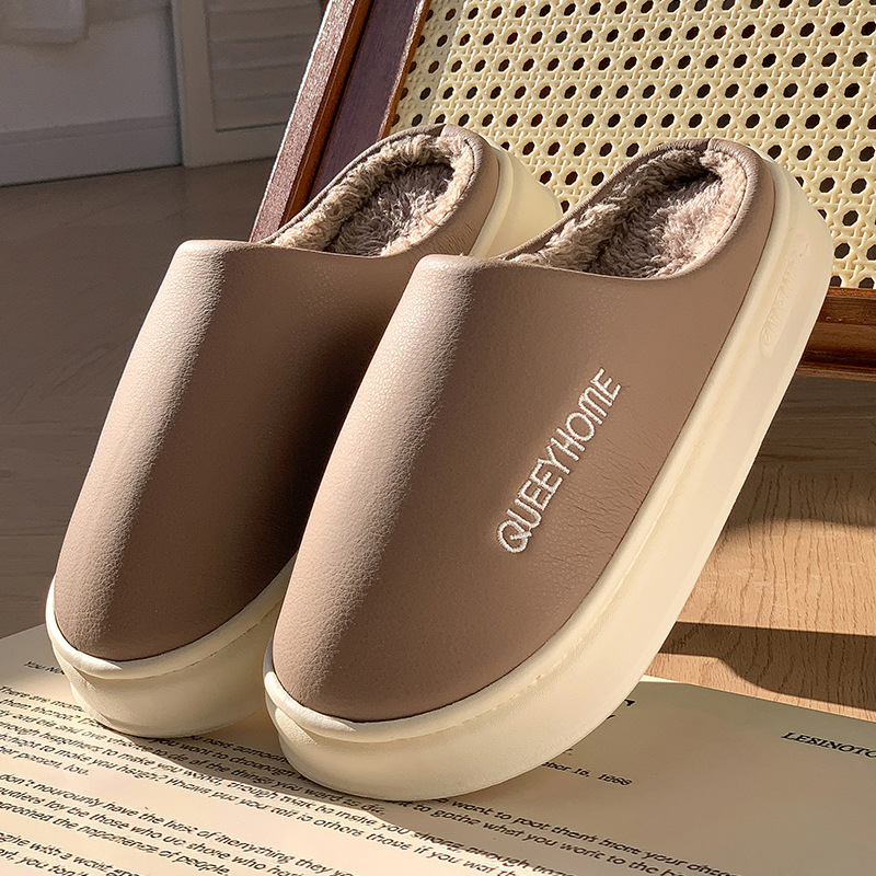 Warm Plush Slippers Waterproof And Non-slip Cotton Slippers For Home Use photo 3