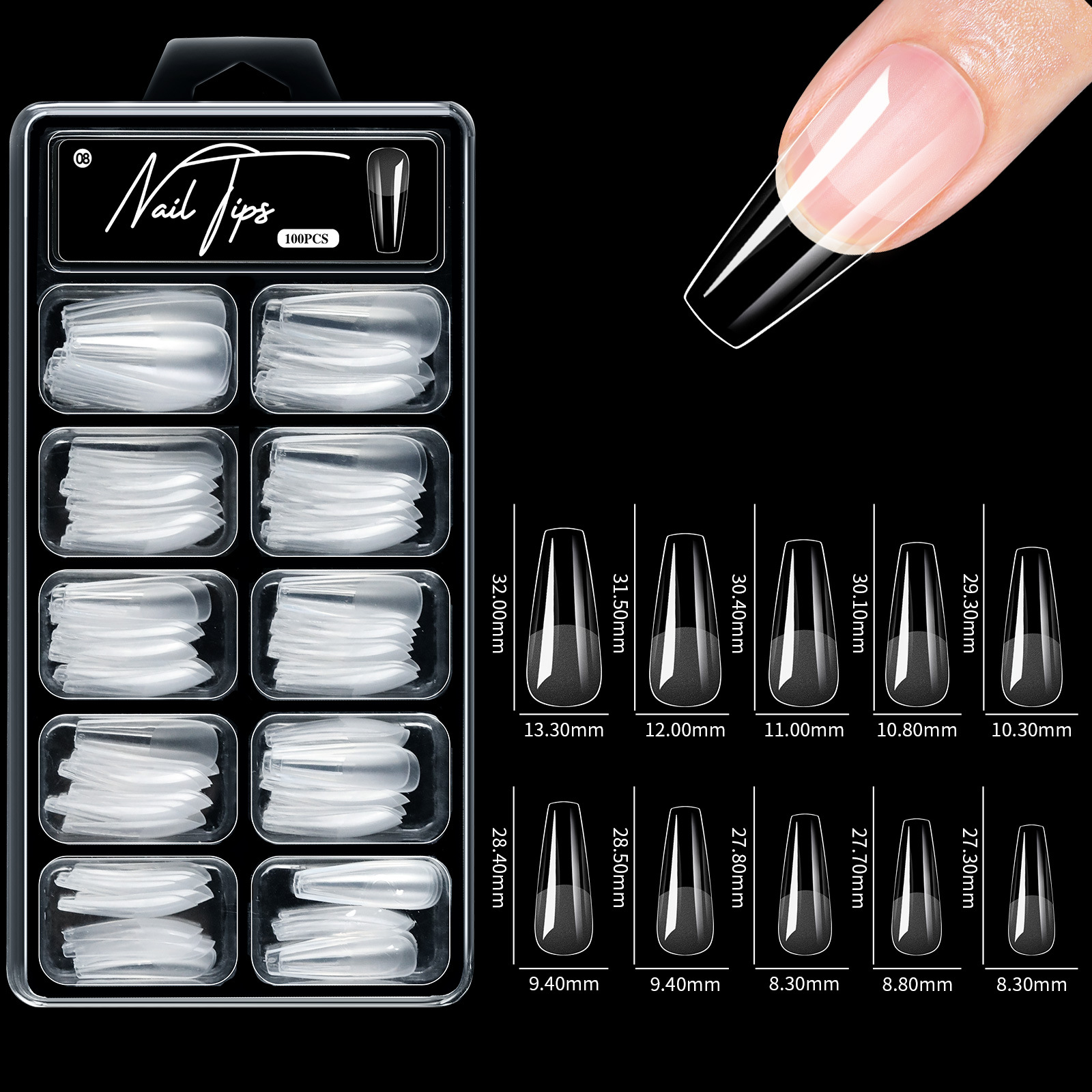 No carving Sanding100-piece Box Of Protective Nail Tips photo 7