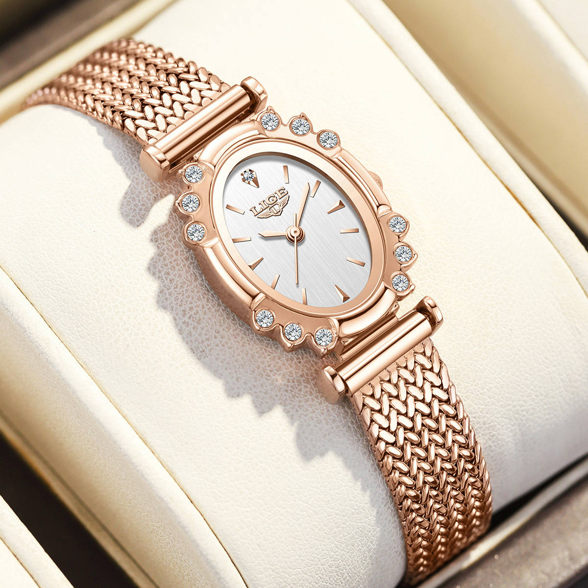 Womens Wheat-ear Strap Square Watch photo 1