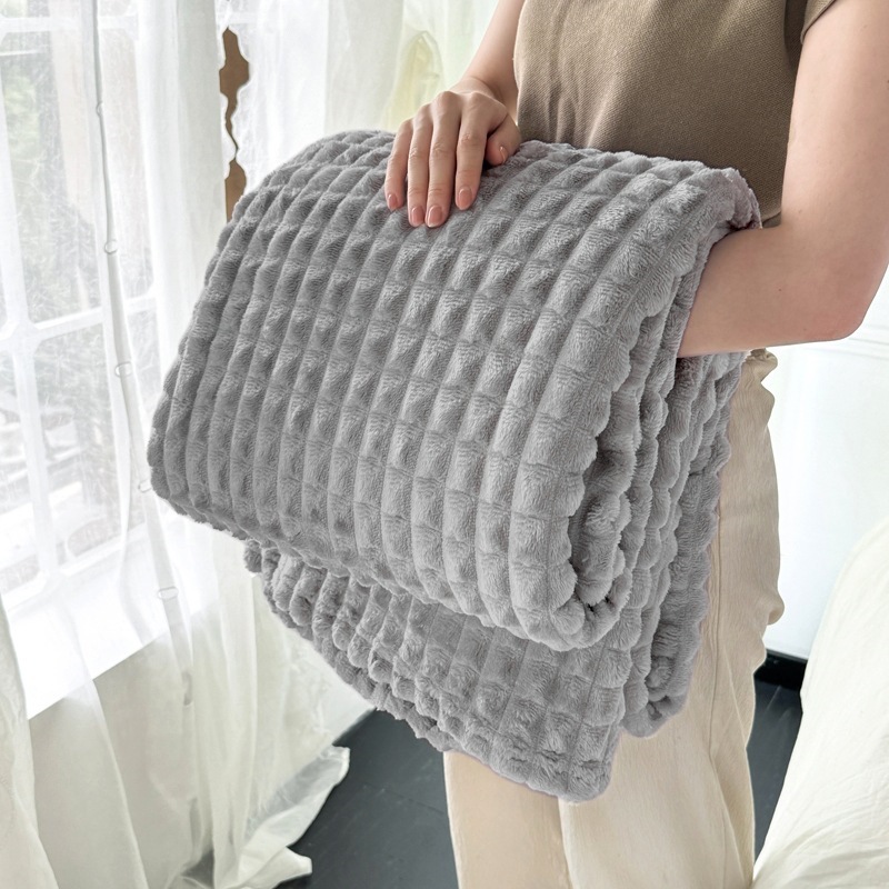 Thickened Flannel Plaid Blanket  Sofa Throw Blanket photo 6