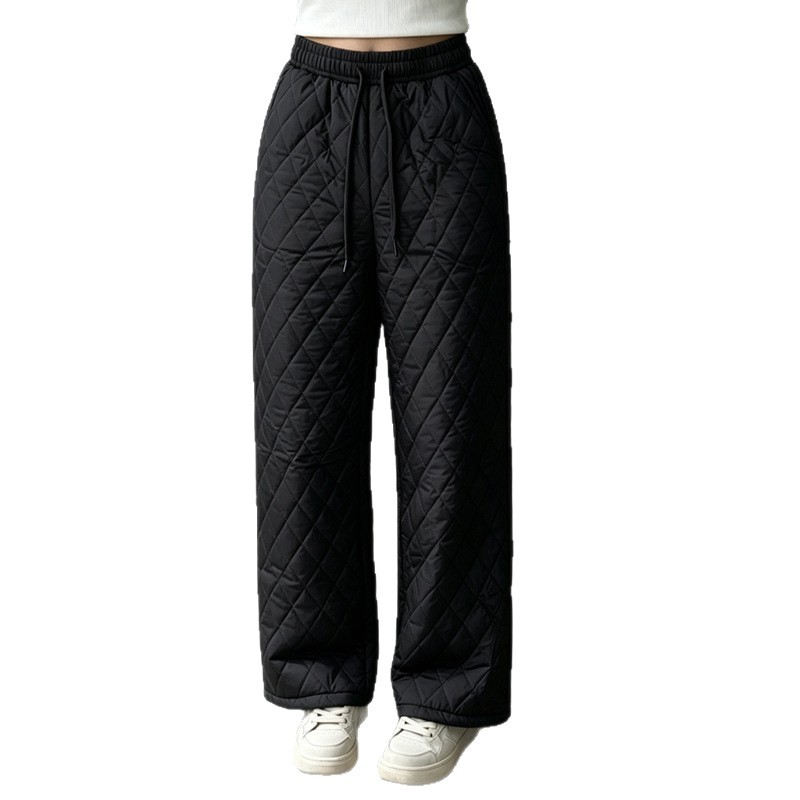Retro Elastic-waist Ultrasonic Cotton Pants photo 2