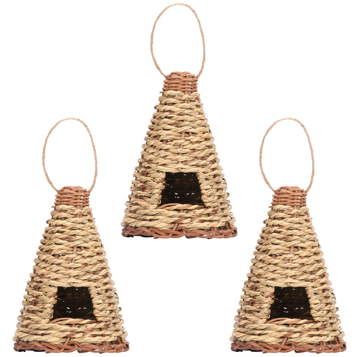 Creative Flat Bottomed Grass Woven Bird's Nest Horticultural Decoration photo 7