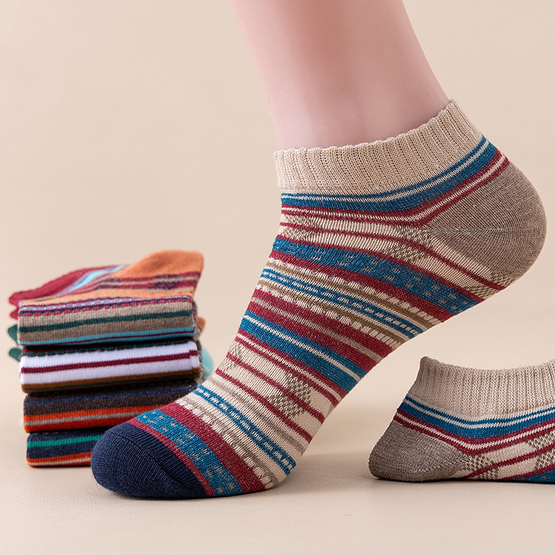 Mens Socks Harajuku-style Ankle Socks With Ethnic Patterns photo 6