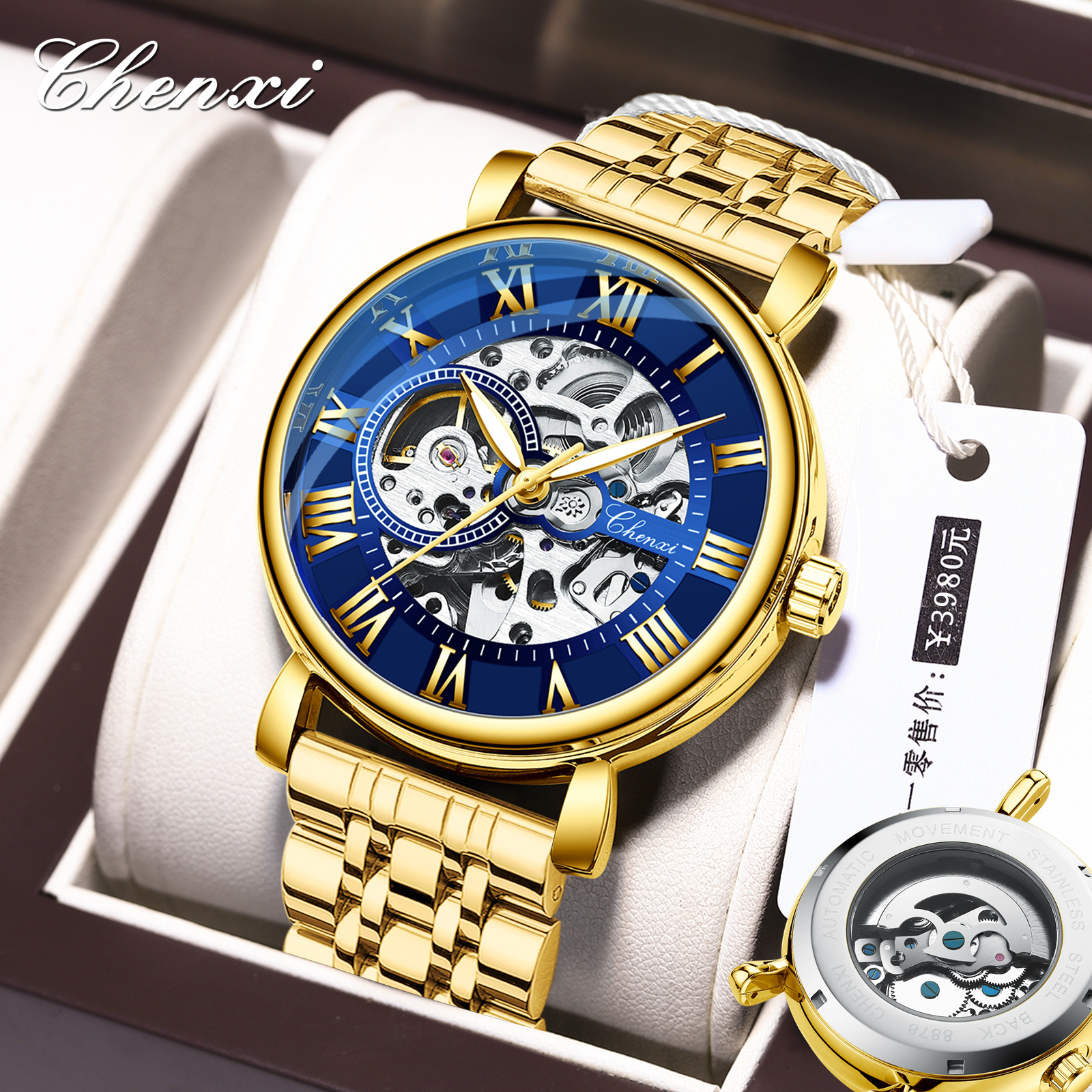 Hollow Waterproof Luminous Automatic Mechanical Watch photo 1
