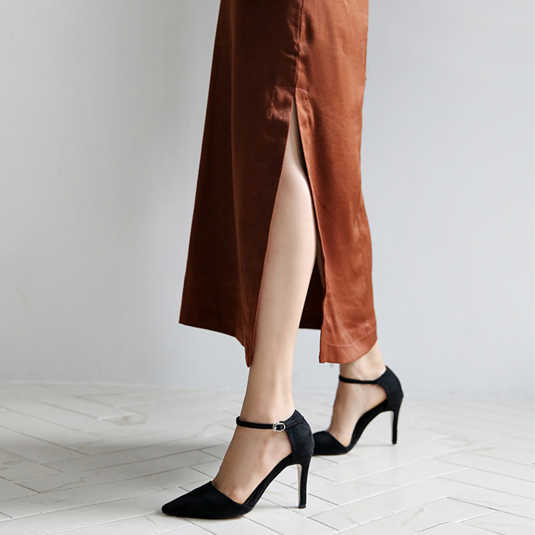 Suede Hollow-out Korean-style Office High Heels photo 3