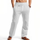 Linen Beach Shorts With Drawstring Vertical Stripes And A Straight-leg Breathable Fit photo 8
