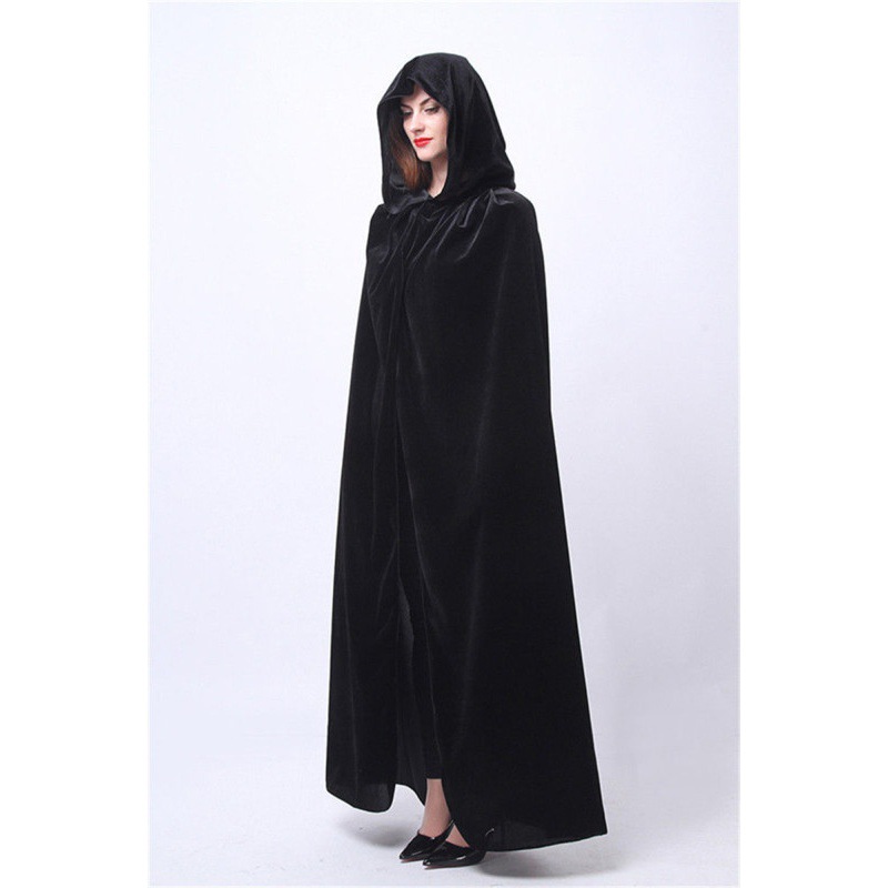 Velvet Thin Black Halloween Cape Cloak photo 5