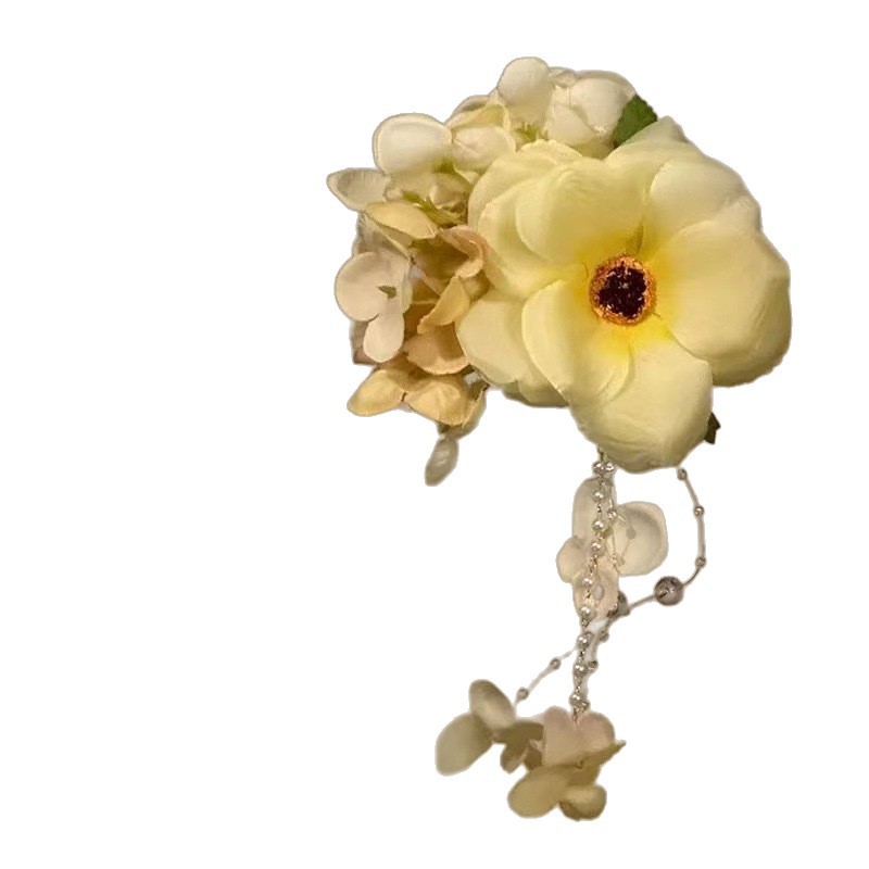 Super Fairy Pure Desire Yellow Atmosphere Pearl Linglan Tassel Side Clip Hair Accessories photo 7