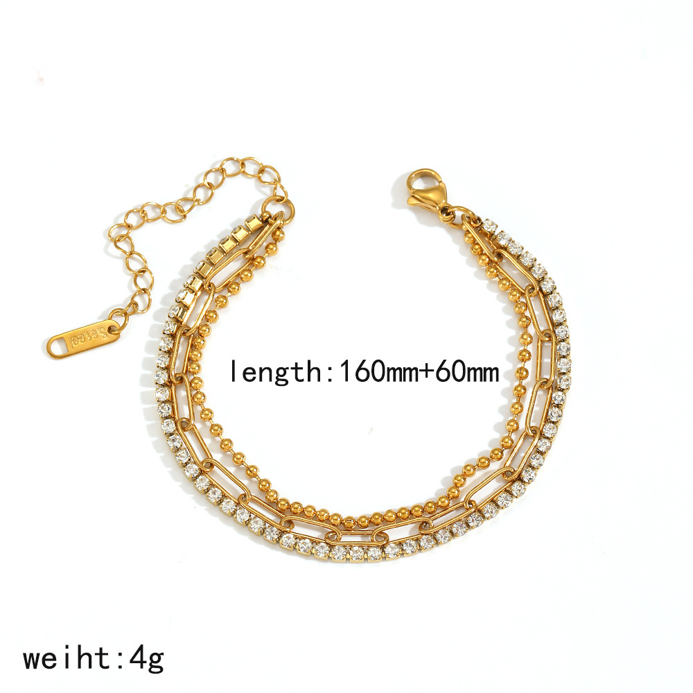 European And American Stainless Steel Zircon Bracelet photo 8