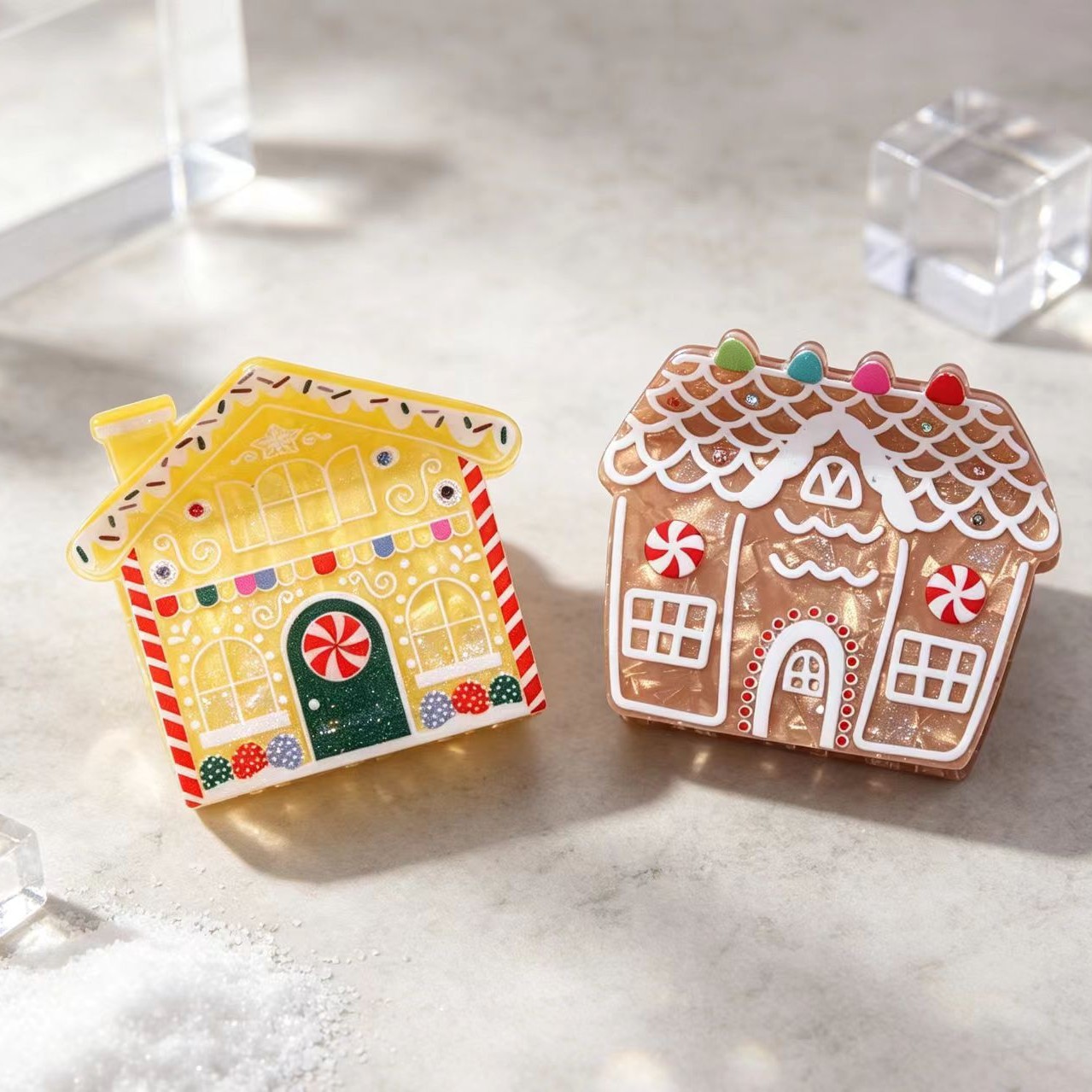 Christmas-themed Gingerbread House Hair Clip With Wispy Bangs photo 3